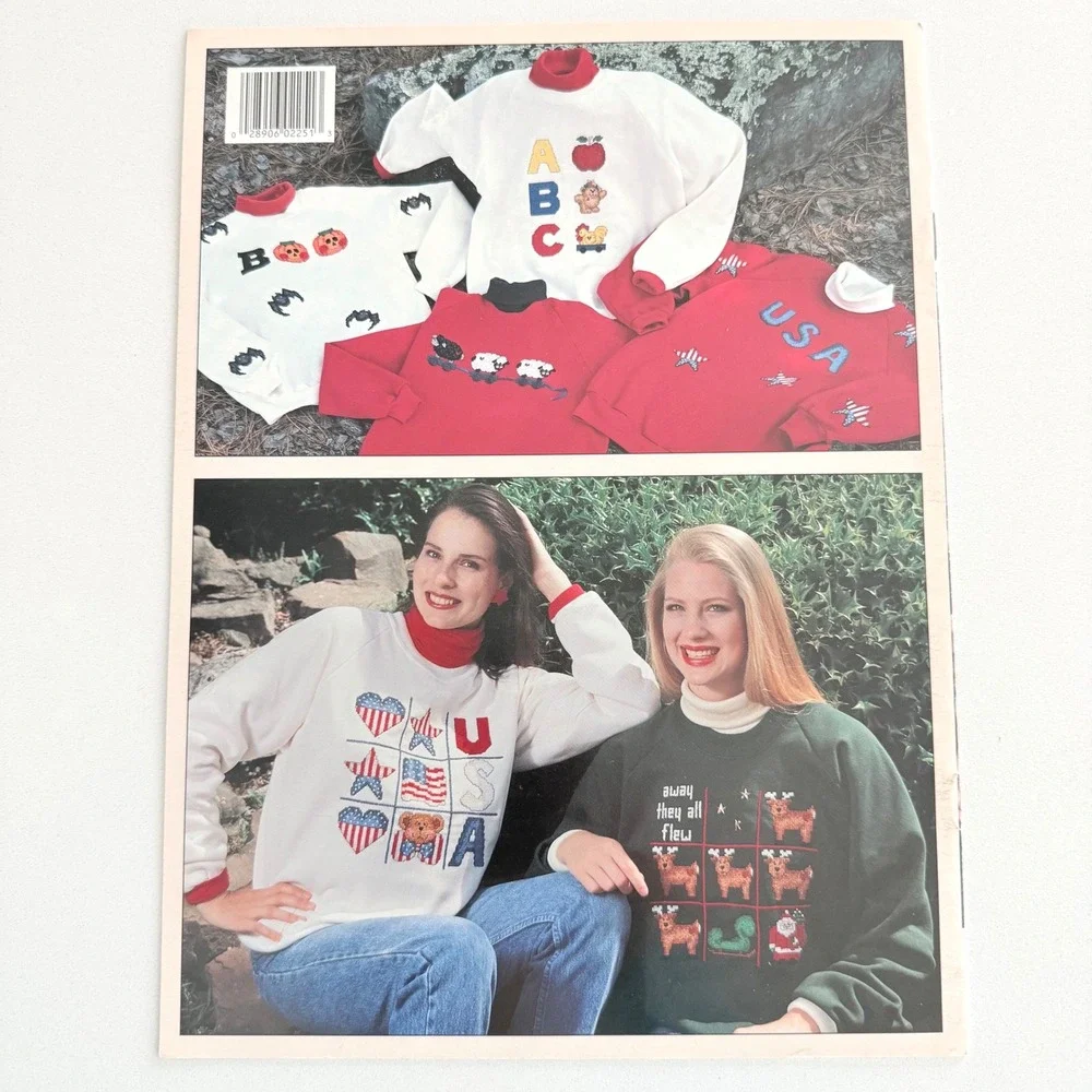 Lot Of 2 Leisure‎ Arts Waste Canvas Cross Stitch Pattern Leaflets Vintage